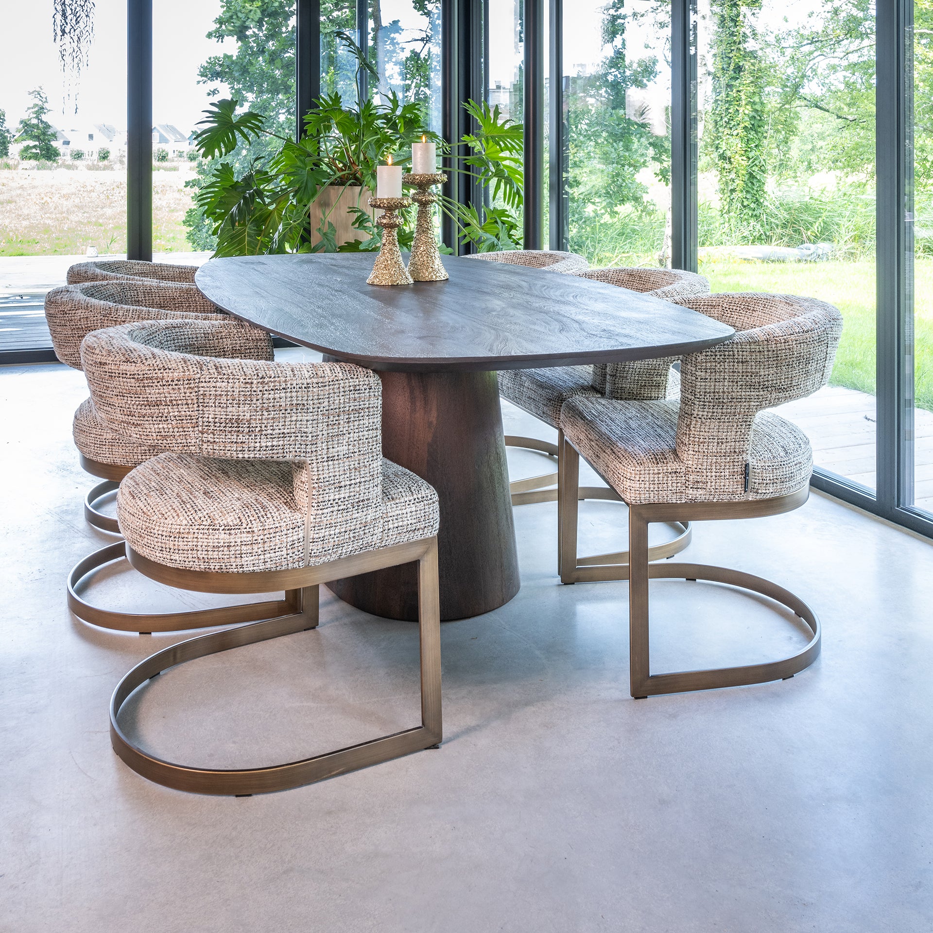 Richmond Interiors Esstisch Alix dänisch oval 230 (Dark brown) Esstisch oval Richmond Interiors