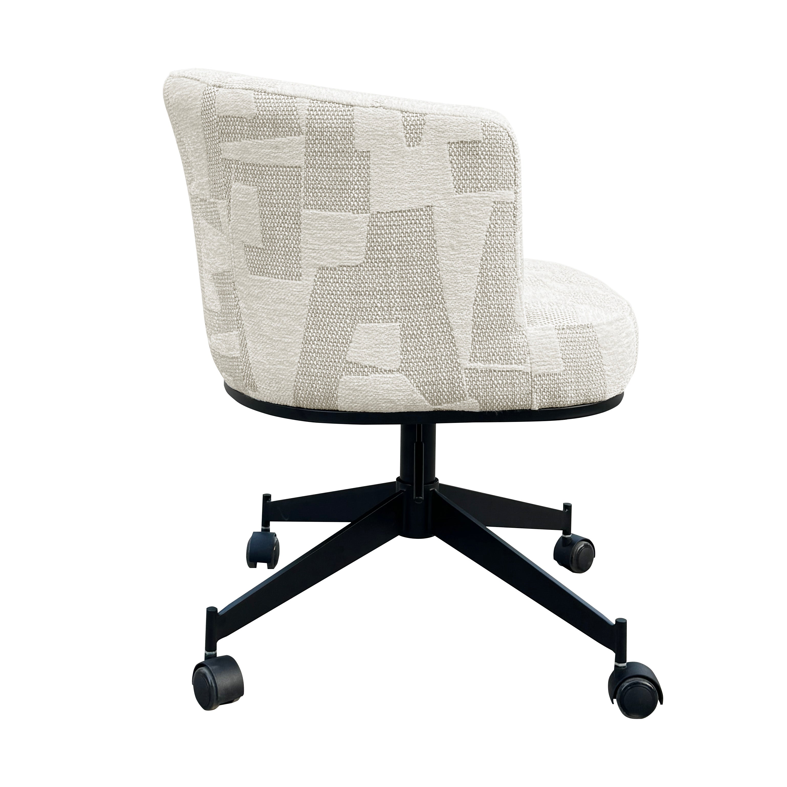 Richmond Interiors Drehstuhl Rochenne mit Rädern beige graffic (Beige graffic) Drehstuhl Richmond Interiors