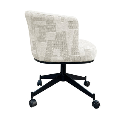 Richmond Interiors Drehstuhl Rochenne mit Rädern beige graffic (Beige graffic) Drehstuhl Richmond Interiors