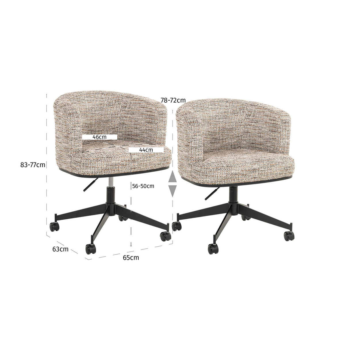 Richmond Interiors Esszimmerstuhl Rochenne trendy nature swivel on wheels Richmond Interiors