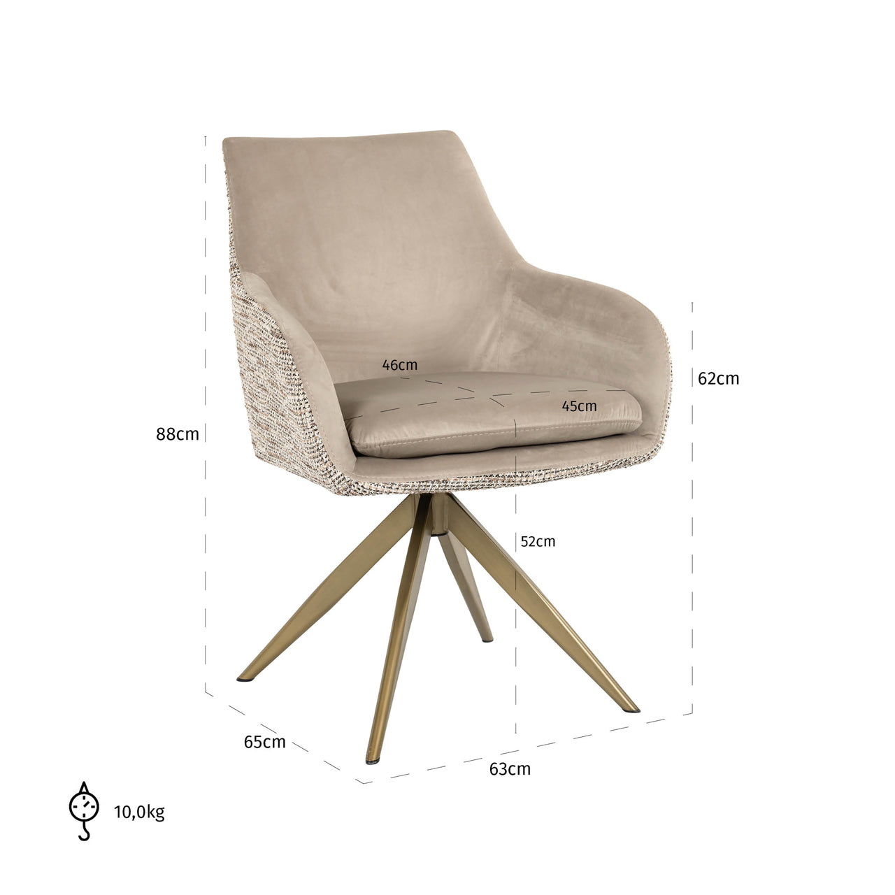 Richmond Interiors Esszimmerstuhl Lisonne trendy nature swivel Esszimmerstuhl Richmond Interiors
