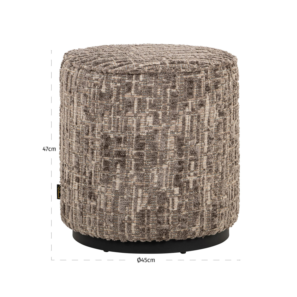 Richmond Interiors Hocker &amp; Fußbank Lexie greige 45Ø