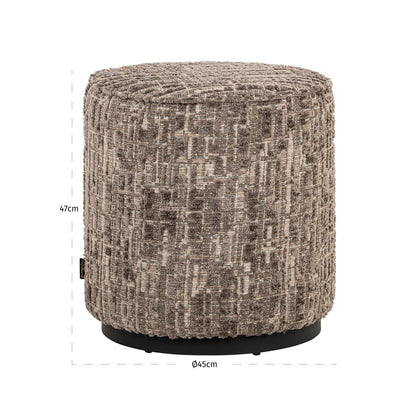 Richmond Interiors Hocker &amp; Fußbank Lexie greige 45Ø