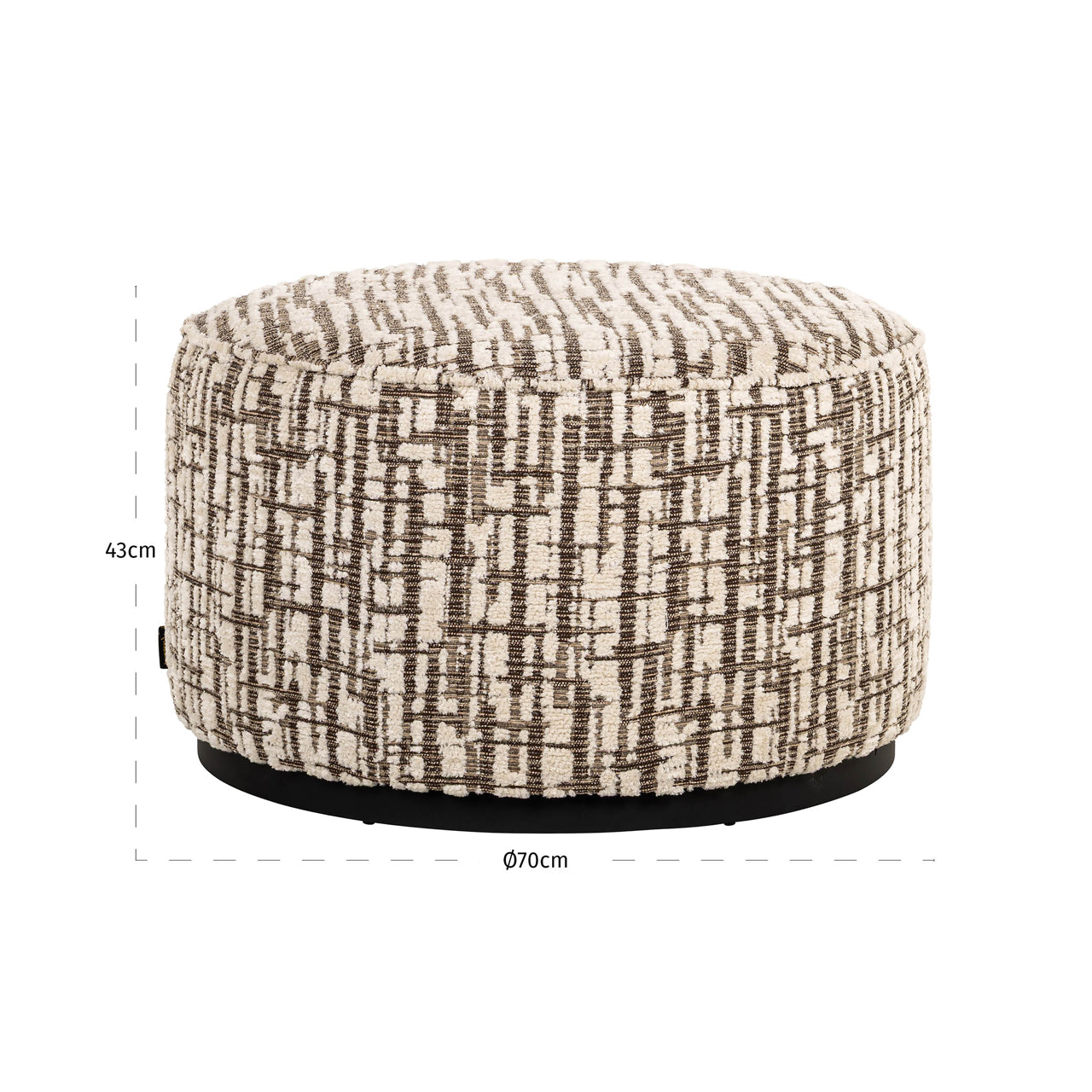 Richmond Interiors Hocker &amp; Fußbank Lexie cream 70Ø Hocker &amp; Fußbank Richmond Interiors
