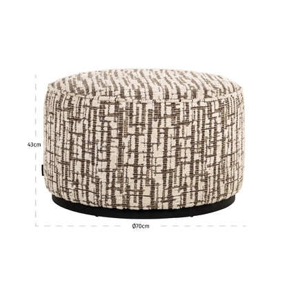 Richmond Interiors Hocker &amp; Fußbank Lexie cream 70Ø Hocker &amp; Fußbank Richmond Interiors