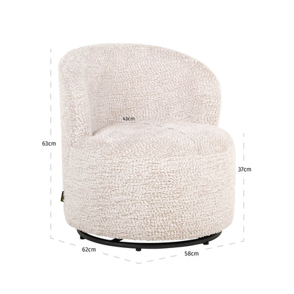 Richmond Interiors Lounge Stuhl Jackie lovely cream swivel kids Lounge Stuhl Richmond Interiors