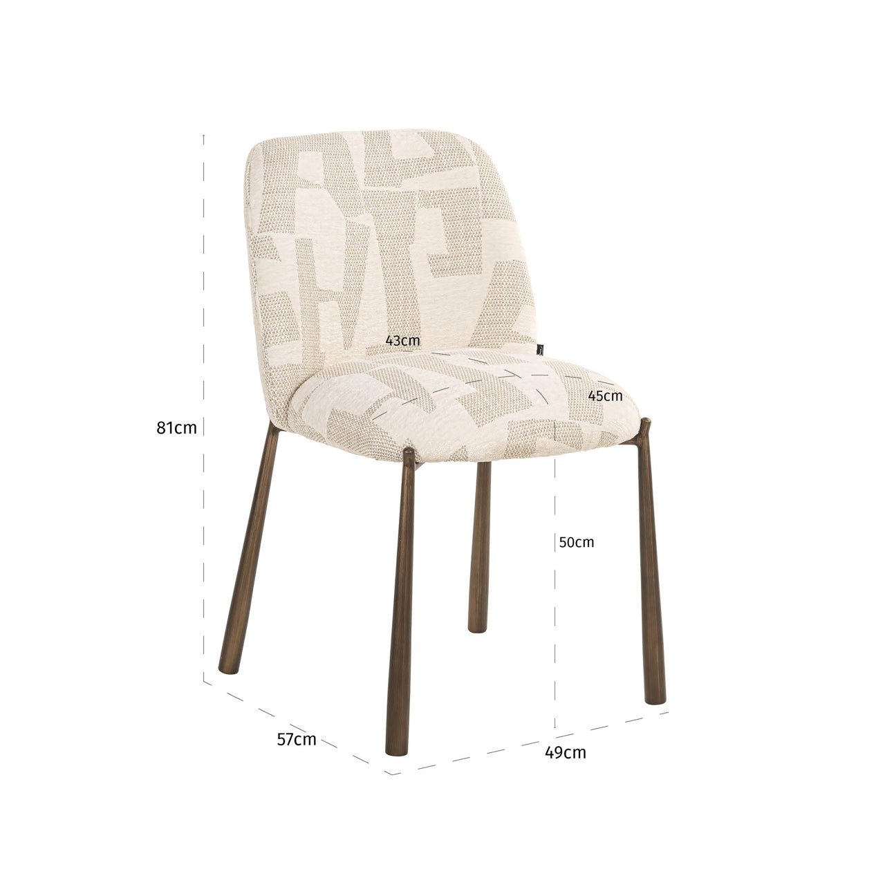 Richmond Interiors Esszimmerstuhl Lana beige graffic (Set of 2) Esszimmerstuhl Richmond Interiors