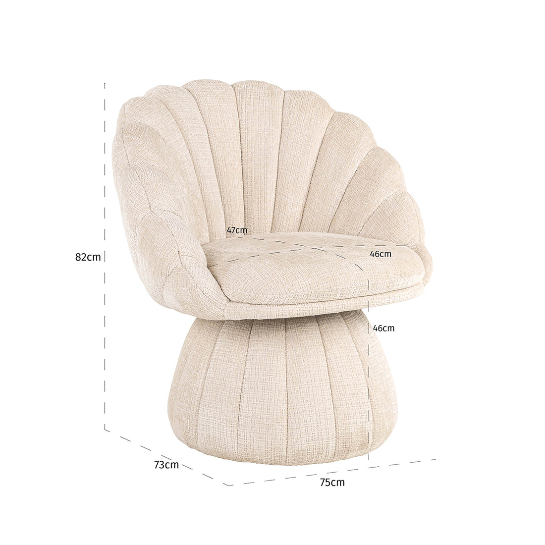 Richmond Interiors Sessel Blossom beige chenille (Niagara 902 beige) Polstersessel Richmond Interiors