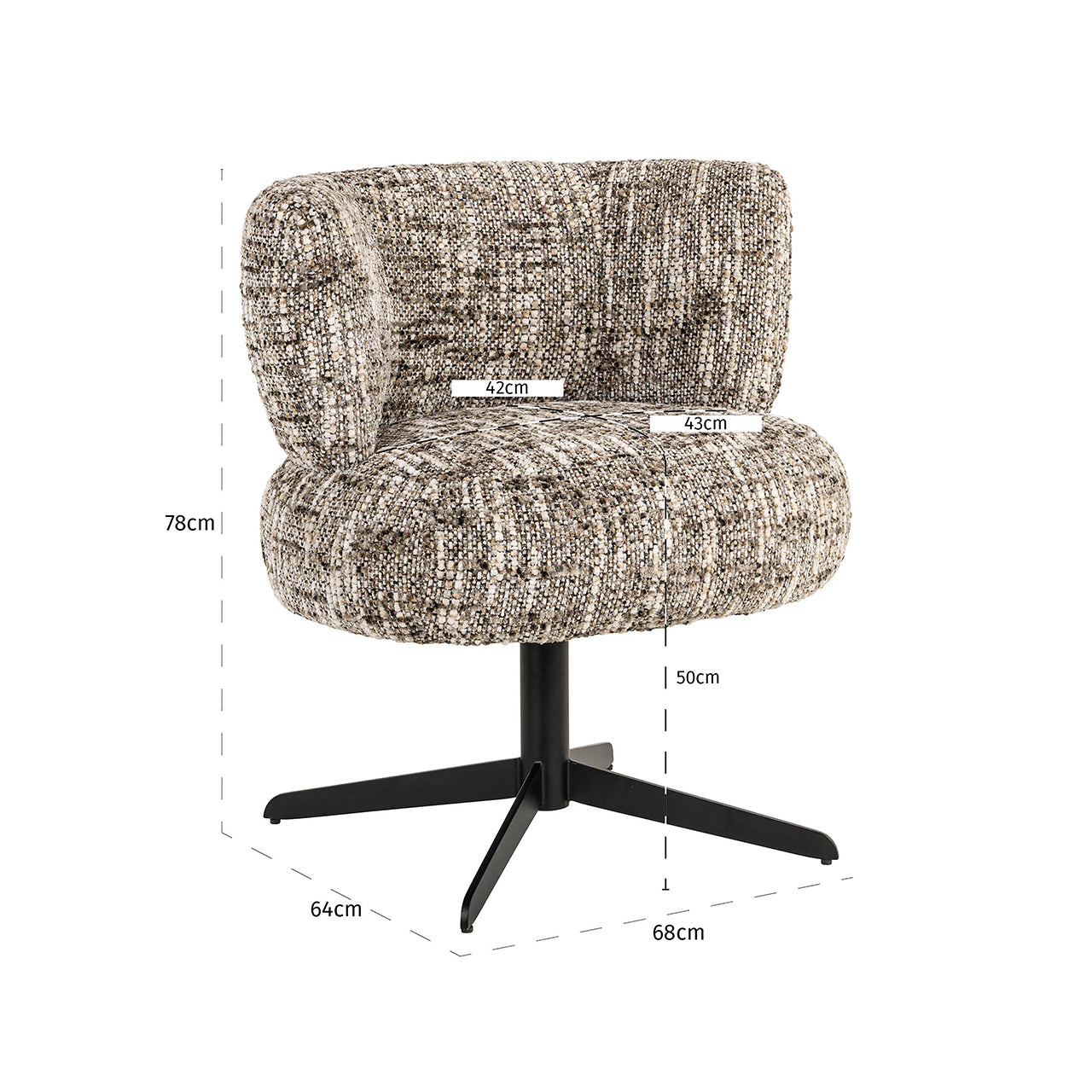 Richmond Interiors Drehsessel Alexis brown omara (Brown omara) Drehsessel Richmond Interiors