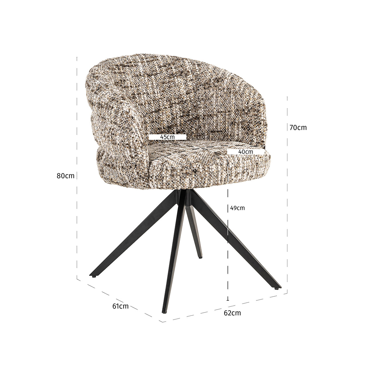 Richmond Interiors Drehsessel Serenity brown omara (Brown omara) Drehstuhl Richmond Interiors