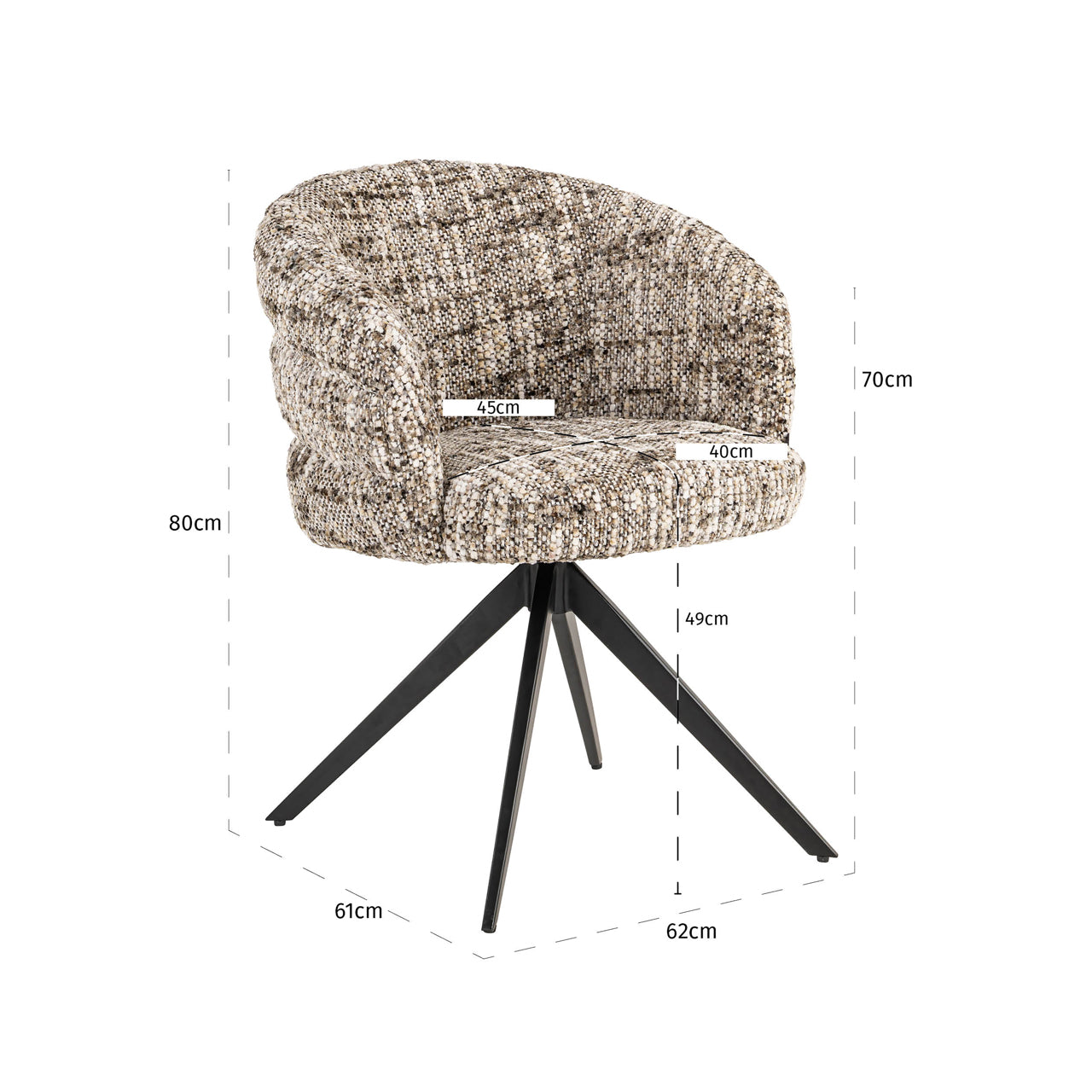 Richmond Interiors Esszimmerstuhl Serenity brown omara swivel fire retardant Esszimmerstuhl Richmond Interiors