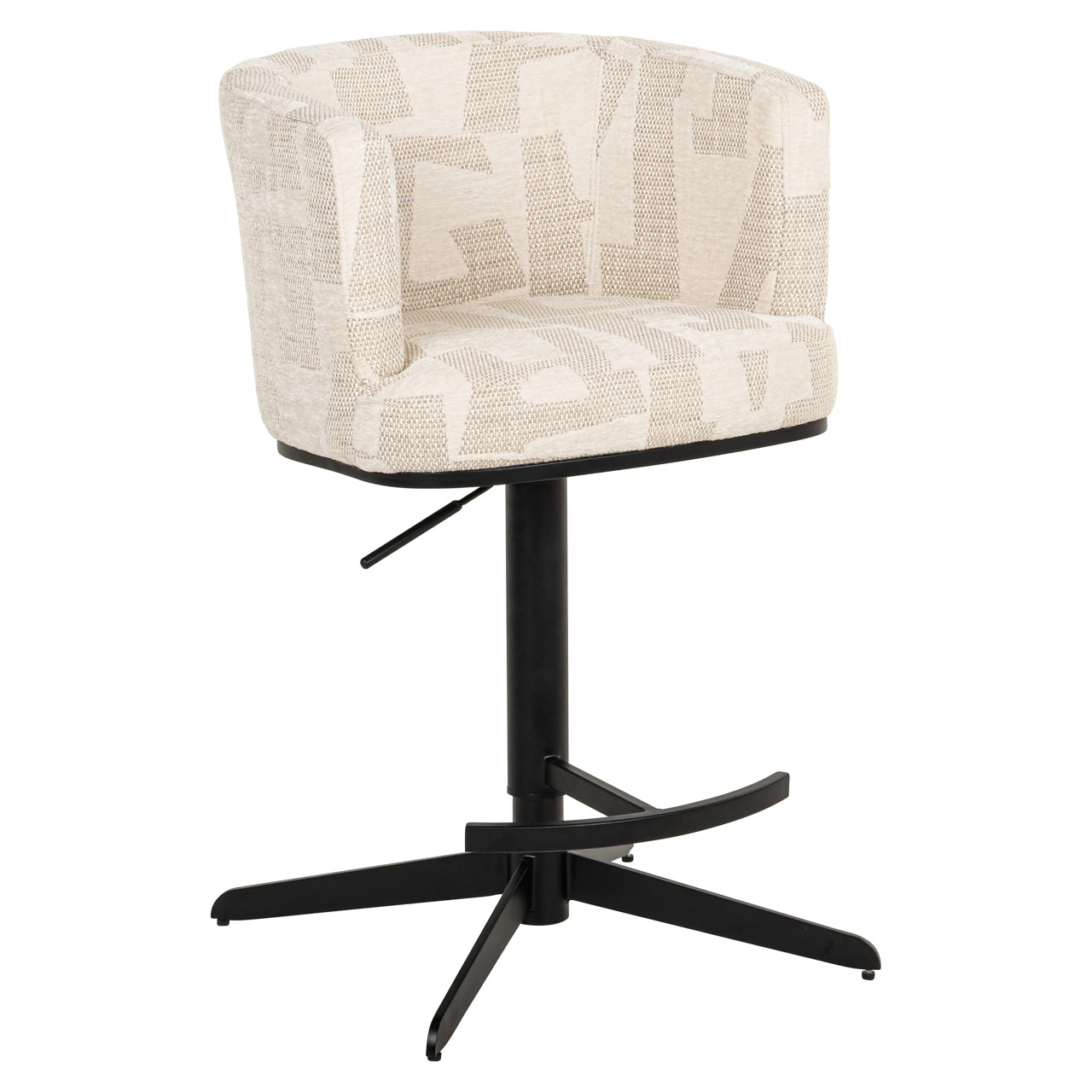 Richmond Interiors Barhocker Cheyenne beige graffic swivel Barhocker Richmond Interiors