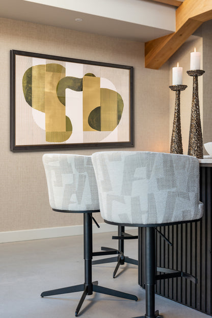 Richmond Interiors Bar-/Thekenstuhl Cheyenne beige graffic (Beige graffic) Barstuhl Richmond Interiors
