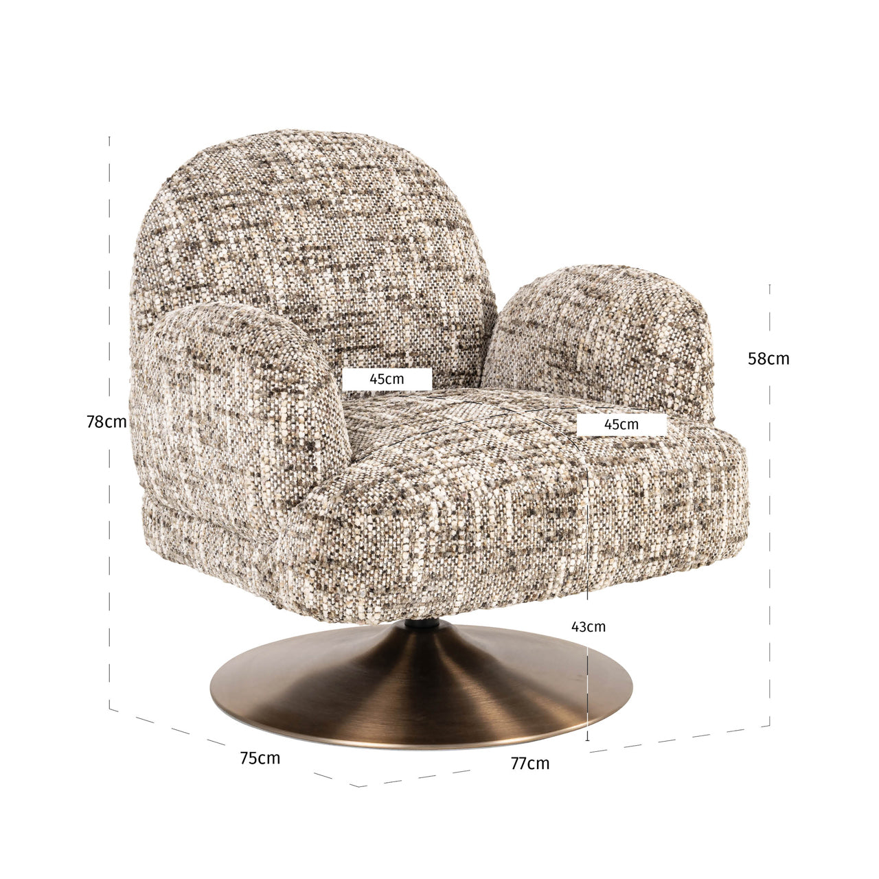 Richmond Interiors Lounge Stuhl Kagney brown omara swivel Lounge Stuhl Richmond Interiors
