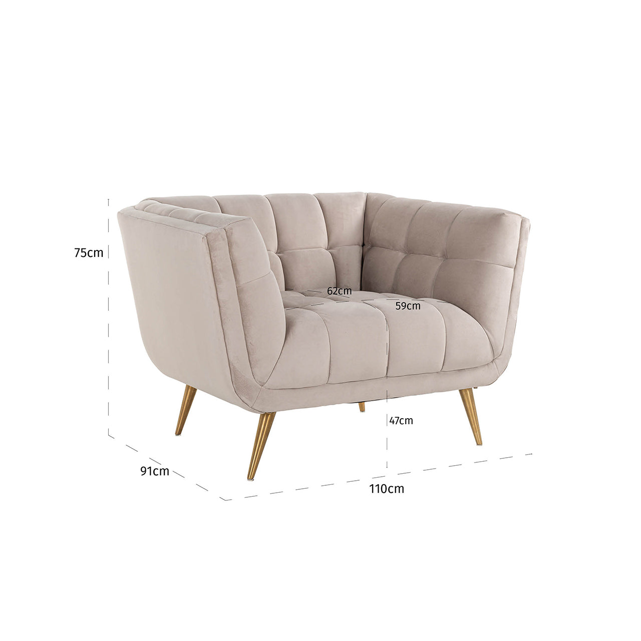 Richmond Interiors Lounge Stuhl Huxley khaki velvet Lounge Stuhl Richmond Interiors