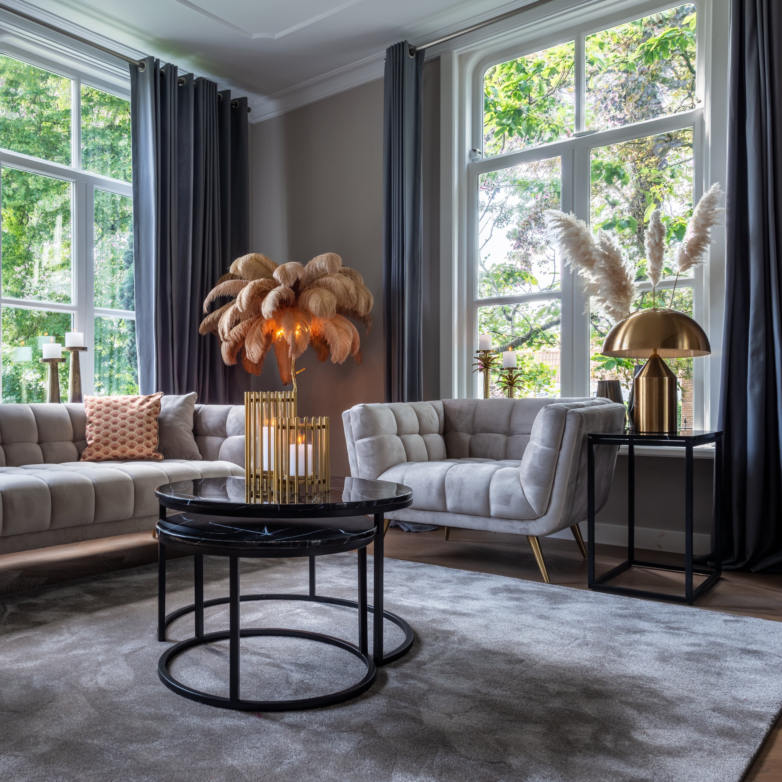 Richmond Interiors Lounge Stuhl Huxley khaki velvet Lounge Stuhl Richmond Interiors