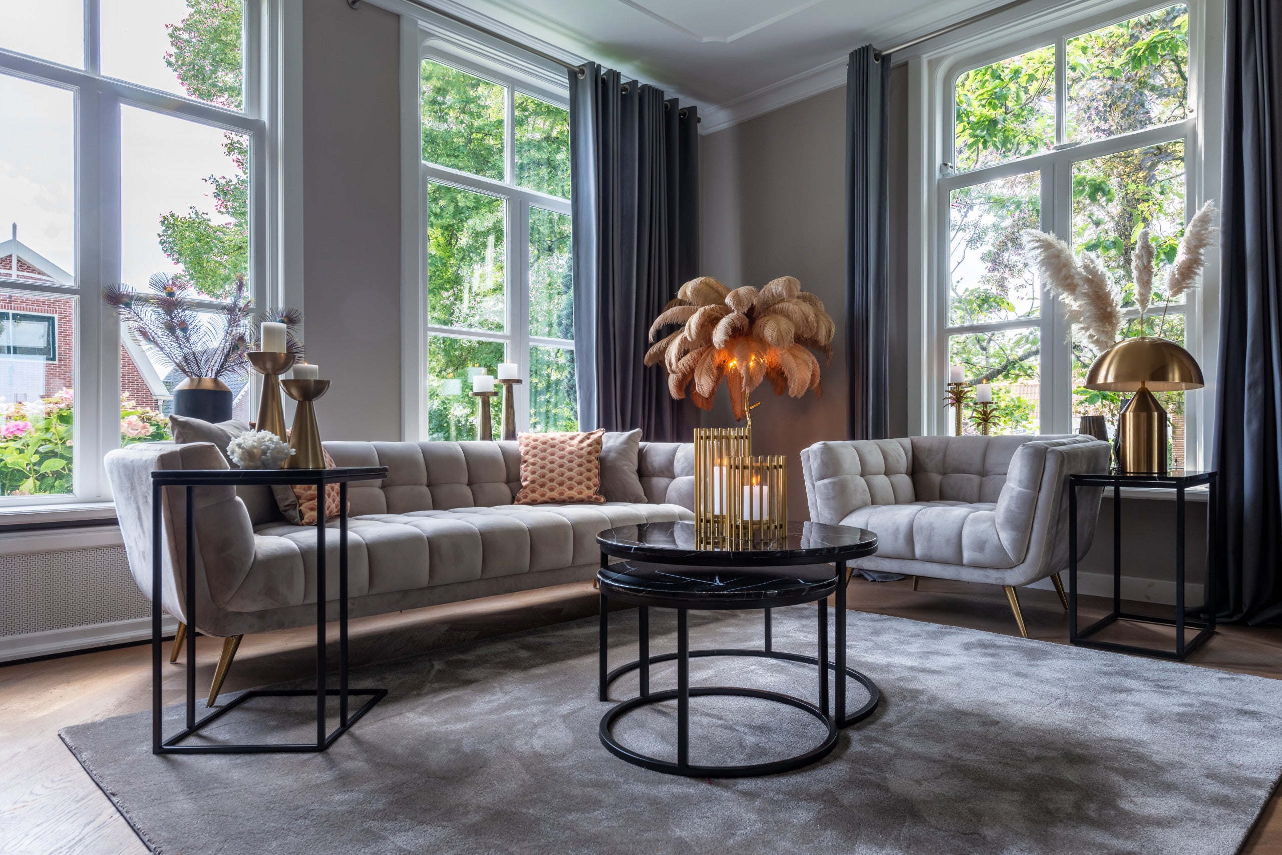 Richmond Interiors Lounge Stuhl Huxley khaki velvet Lounge Stuhl Richmond Interiors