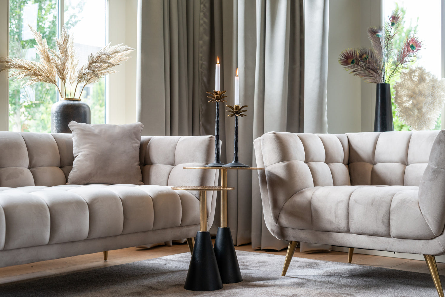 Richmond Interiors Lounge Stuhl Huxley khaki velvet Lounge Stuhl Richmond Interiors