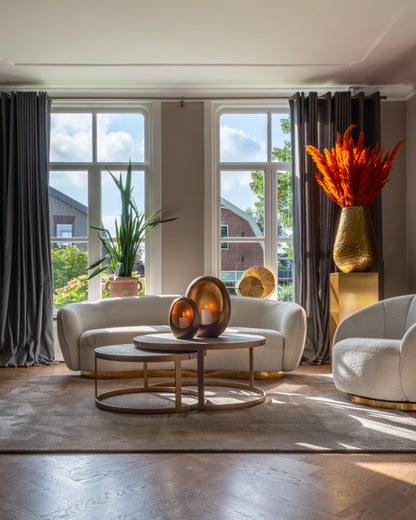 Richmond Interiors Couchtisch Bloomville brass shagreen incl. glass tops (Set of 2) Couchtisch Richmond Interiors