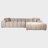 Richmond Interiors Couch Cube 3 Sitzer + Lounge Rechts (Quartz Khaki 903) 4-Sitzer Sofa Richmond Interiors