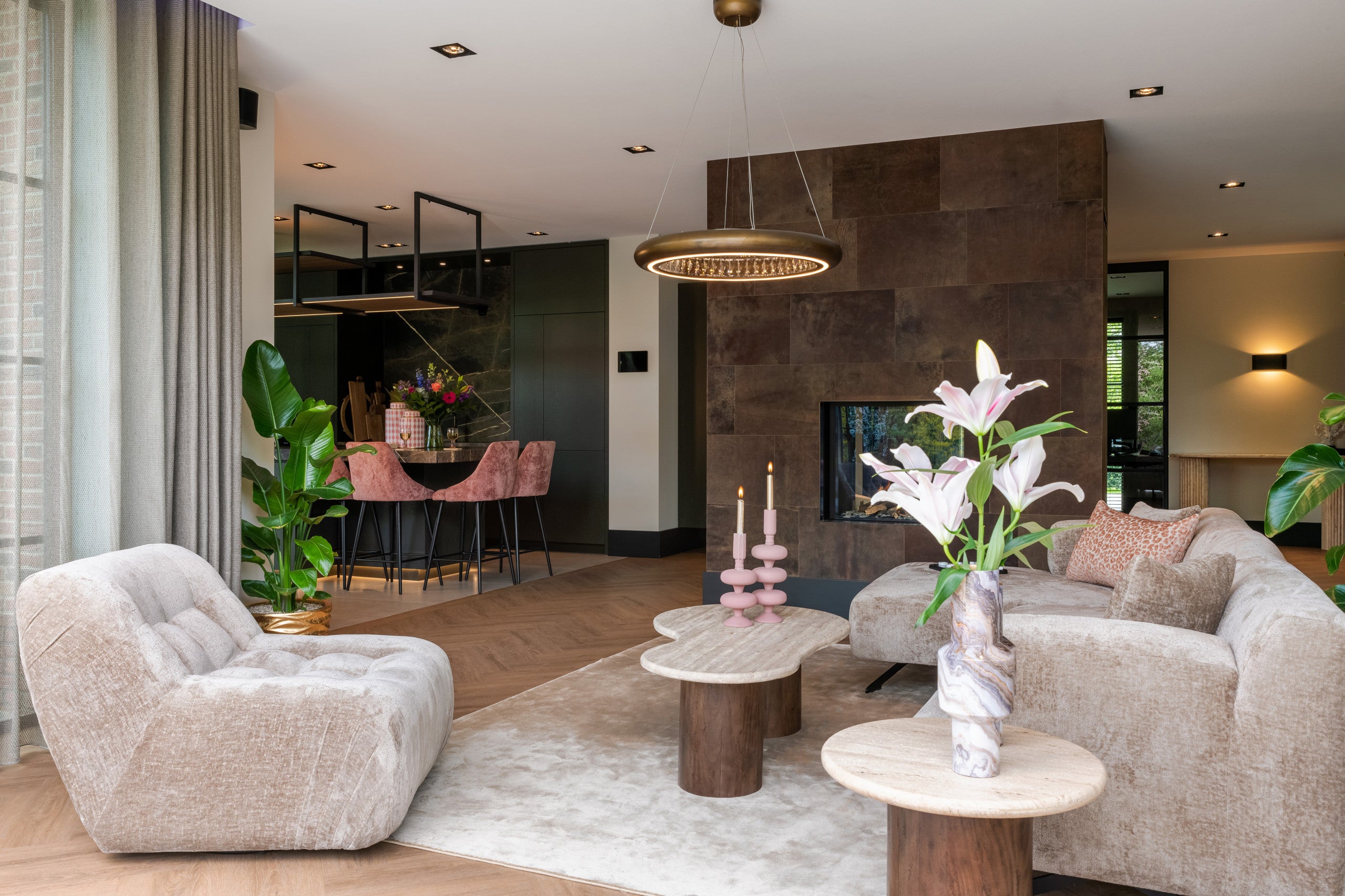 Richmond Interiors Beistelltisch Douglas brown 50Ø