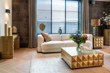 Richmond Interiors Couchtisch Collada brushed gold incl. glass top Couchtisch Richmond Interiors