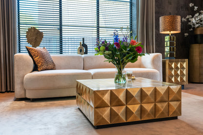 Richmond Interiors Couchtisch Collada brushed gold incl. glass top Couchtisch Richmond Interiors