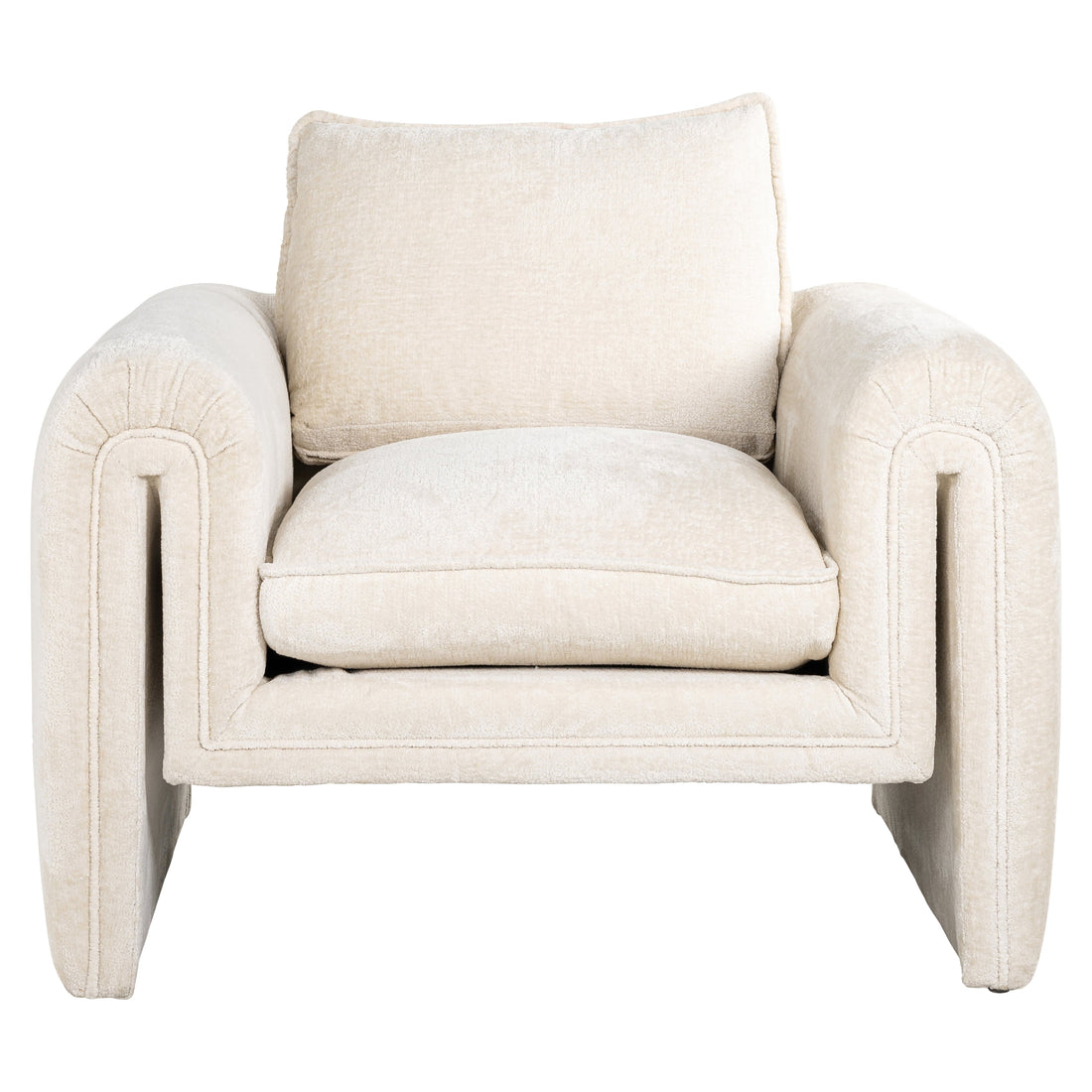 Richmond Interiors Sessel Sandro white chenille (Bergen 900 white chenille) Polstersessel Richmond Interiors