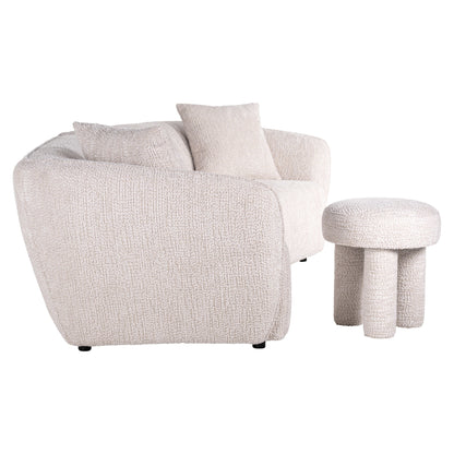 Richmond Interiors Hocker Pommery lovely cream (Be Lovely 11 Cream) Pouf rund Richmond Interiors