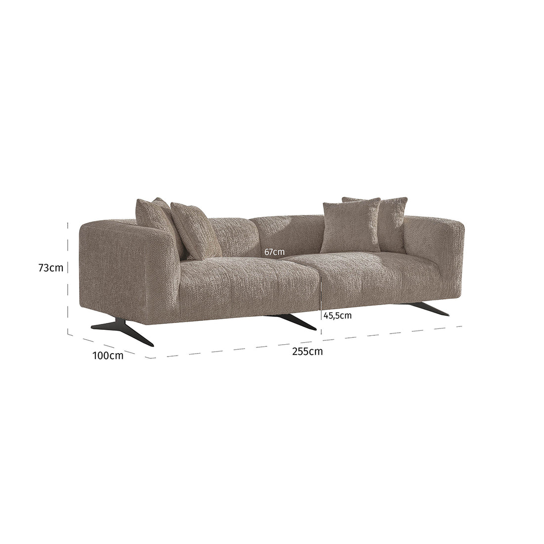 Richmond Interiors Sofa Hoxton 3-Sitzer (Be Lovely 170 Beige) 3-Sitzer Sofa Richmond Interiors
