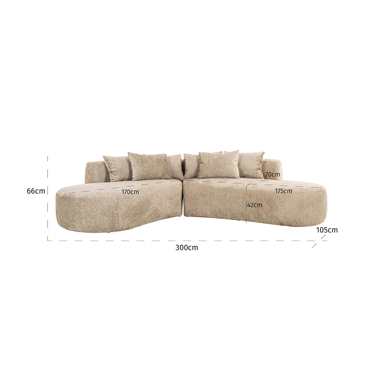 Richmond Interiors Sofa Cassie 4-Sitzer desert fusion (Fusion 109 desert) 4-Sitzer Sofa Richmond Interiors