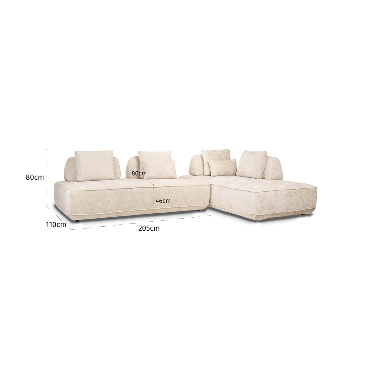 Richmond Interiors Sofa Tudor natural boldweave 2,5-seater movable backrest Richmond Interiors