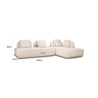 Richmond Interiors Sofa Tudor natural boldweave 2,5-seater movable backrest Richmond Interiors