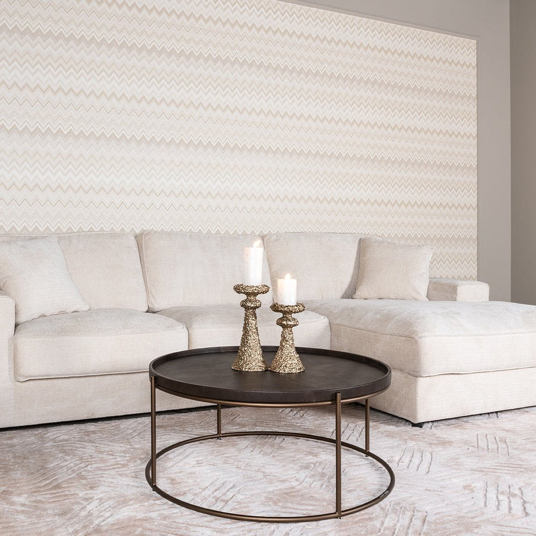 Richmond Interiors Sofa Santos 2,5-Sitzer + Lounge rechts beige niagara 3-Sitzer Sofa Richmond Interiors
