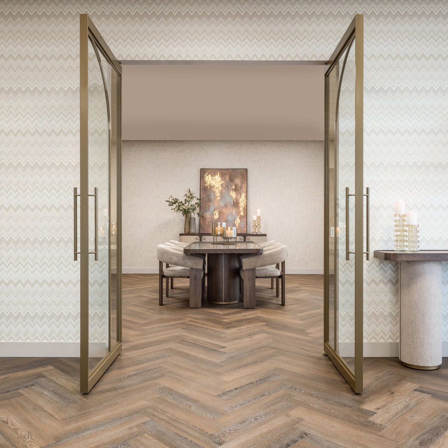Richmond Interiors Esstisch Willox beige 235 including glass Esstisch Richmond Interiors