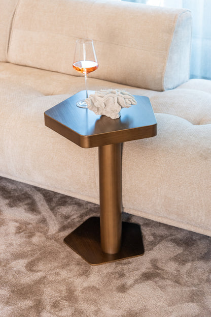 Richmond Interiors Beistelltisch Hexa brushed gold Beistelltisch Richmond Interiors
