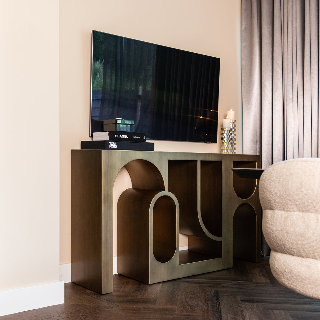 Richmond Interiors Konsolentisch Lugano – Brushed Gold Konsolentisch Richmond Interiors