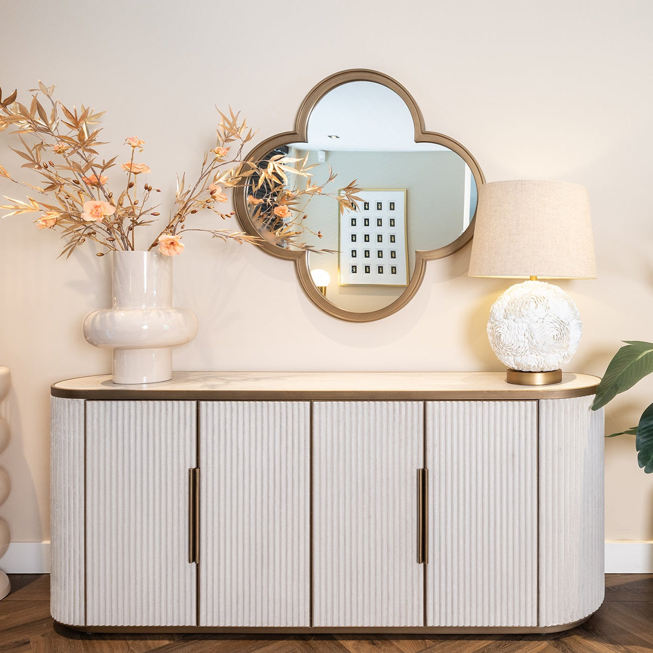 Richmond Interiors Sideboard Tivoli 4-türig (White) Sideboard Richmond Interiors