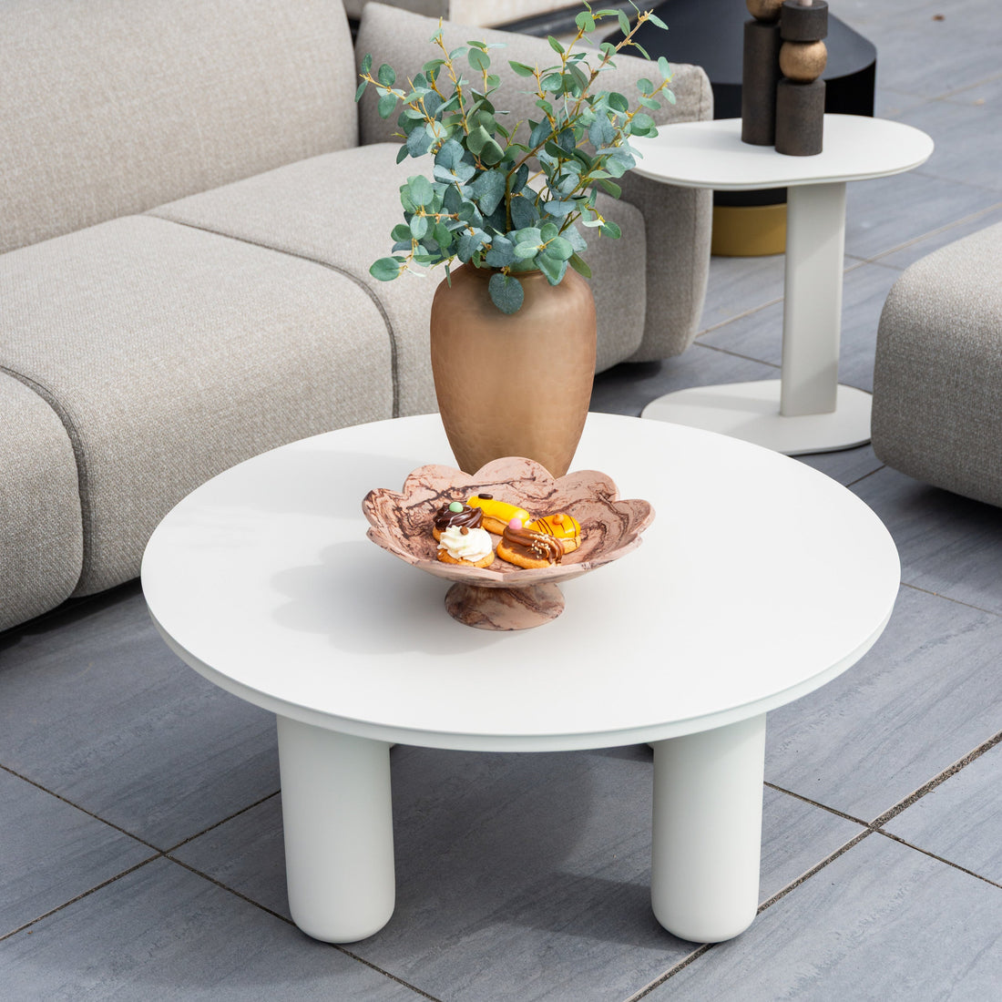 Richmond Interiors Gartencouchtisch Quinn light beige 86Ø Gartencouchtisch Richmond Interiors