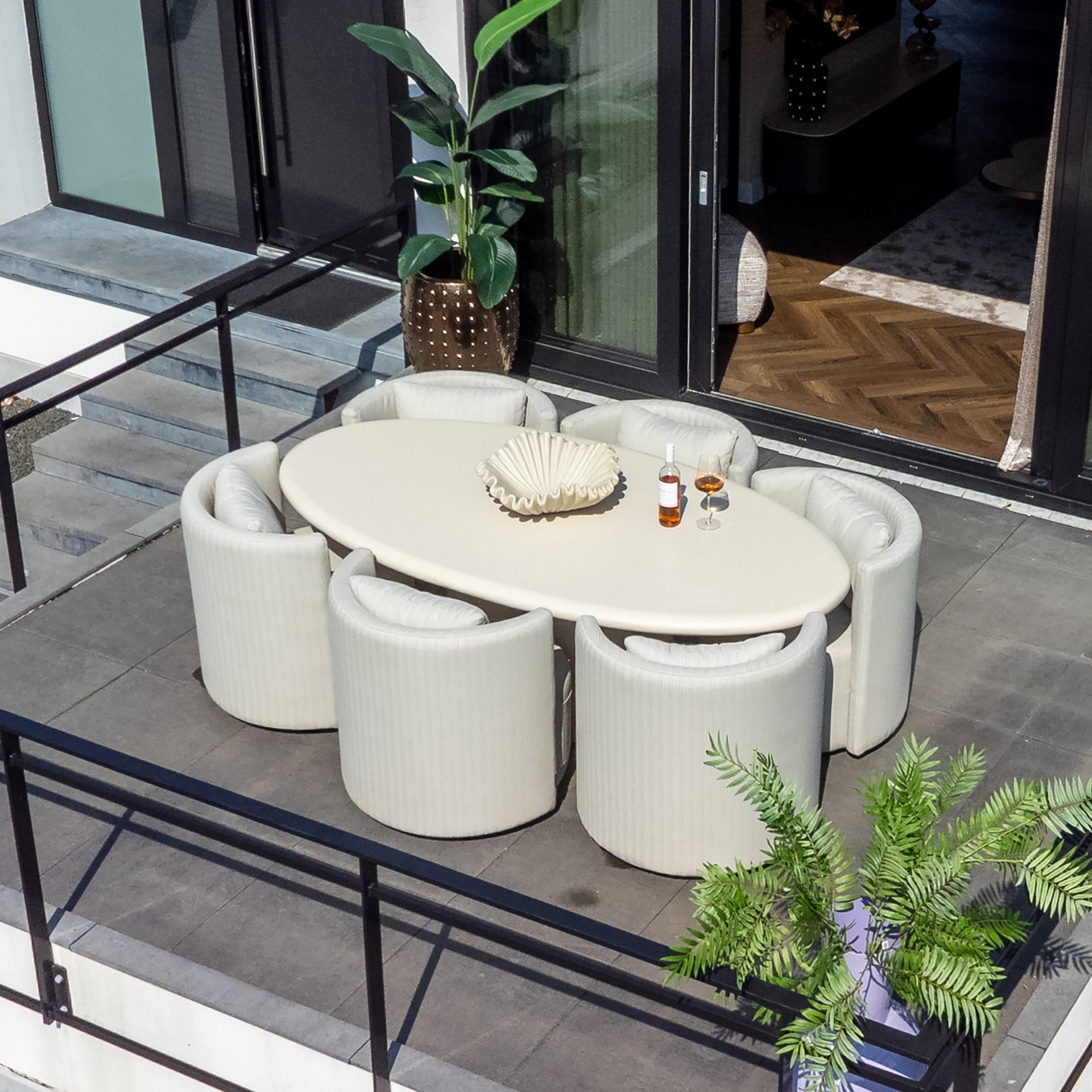 Richmond Interiors Outdoor Drehstuhl Marlin beige (22080 Beige) Outdoor Drehstuhl Richmond Interiors