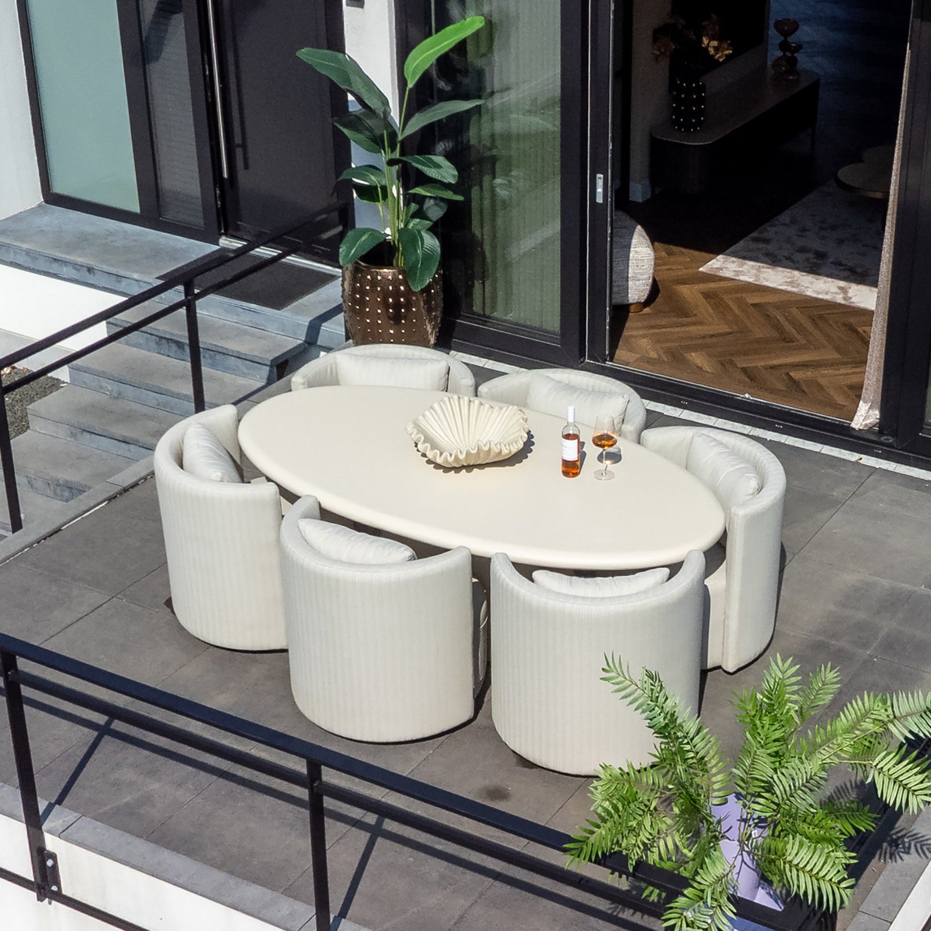 Richmond Interiors Esstisch Urban Bloom – Oval 220 cm (Sandstone, Indoor/Outdoor) Outdoor Esstisch oval Richmond Interiors