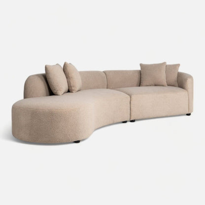 Richmond Interiors - Couch Grayson Ottoman linkes Modul - sand furry 3-Sitzer Sofa Richmond Interiors