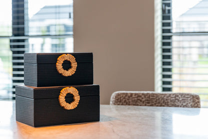 Richmond Interiors Aufbewahrungsbox Amal black/gold small Aufbewahrungsbox Richmond Interiors