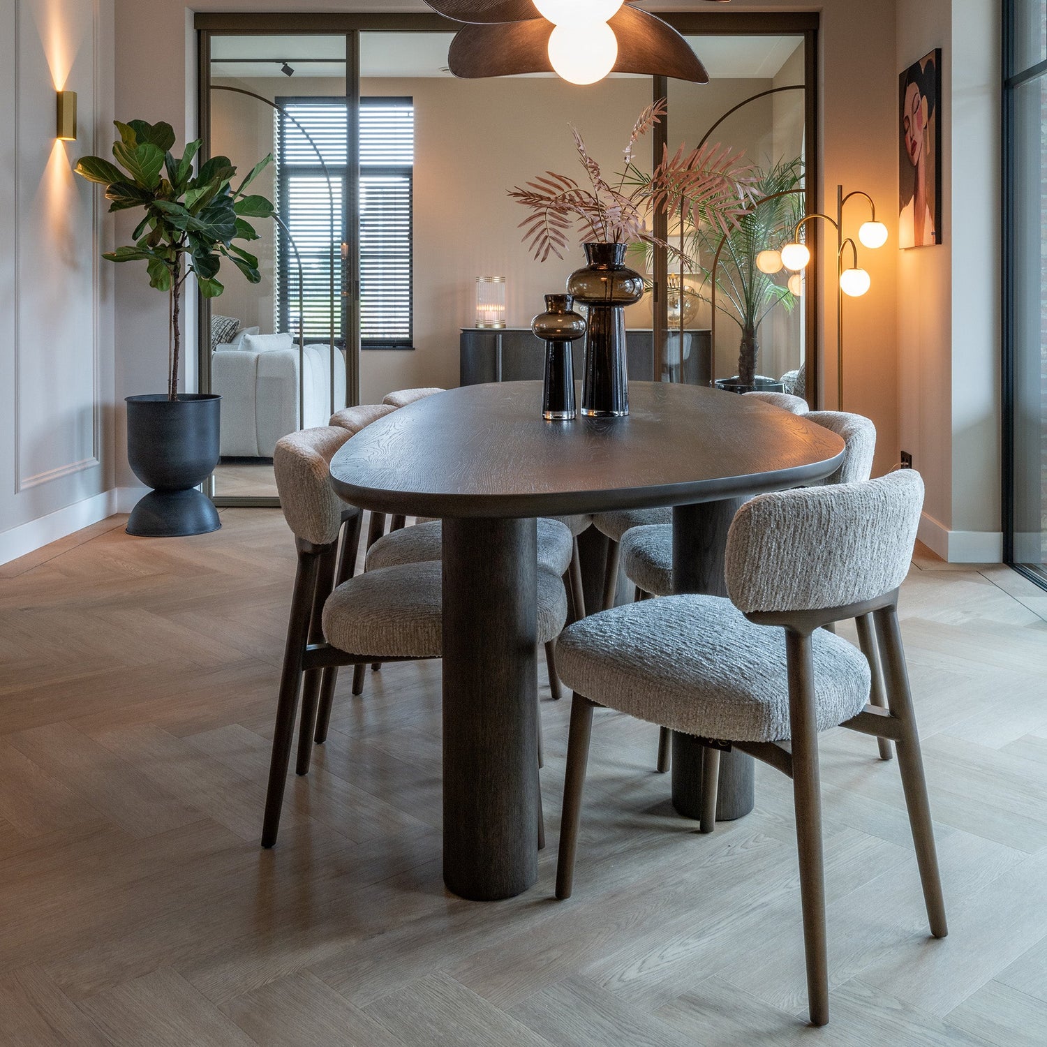 Richmond Interiors – Esszimmerstuhl Basker natural linear (2er-Set) 2er-Set Esszimmerstühle Richmond Interiors