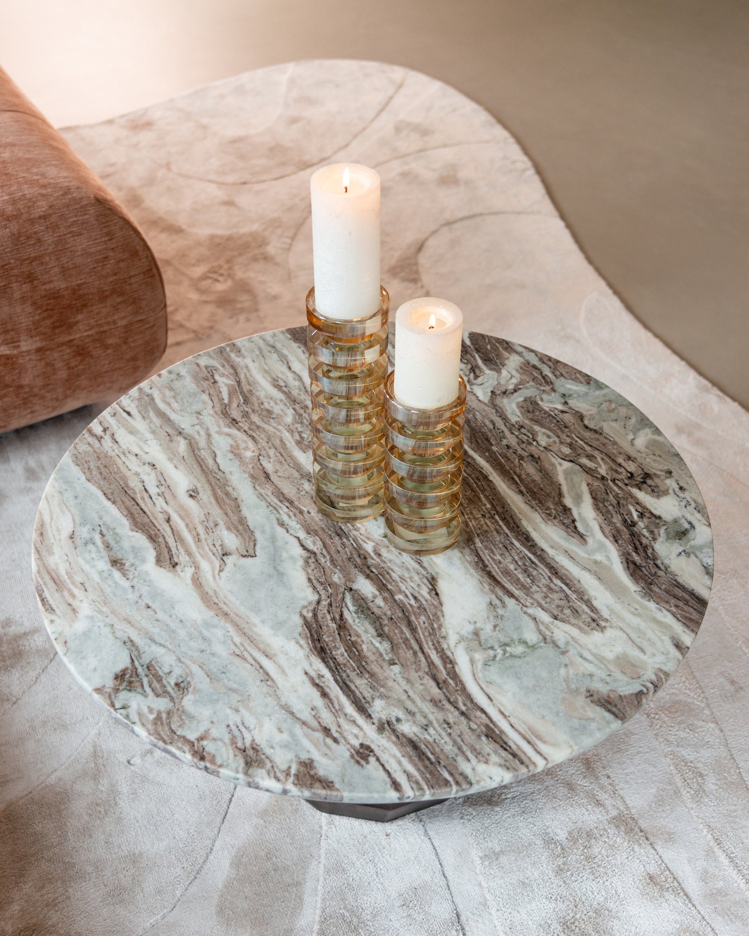 Richmond Interiors Couchtisch Oberoy Blush beige 80Ø Couchtisch Richmond Interiors