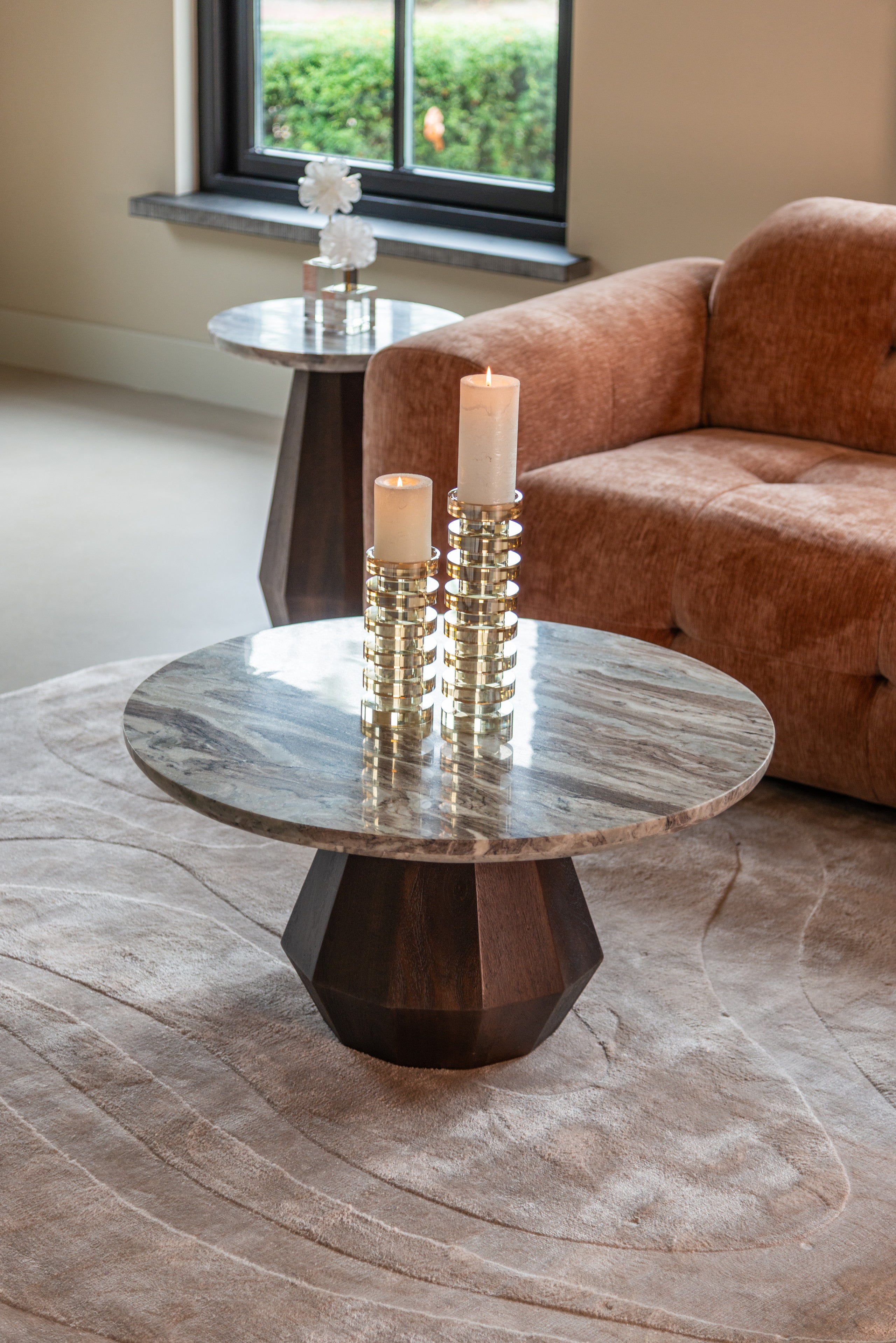 Richmond Interiors Couchtisch Oberoy Blush beige 80Ø Couchtisch Richmond Interiors