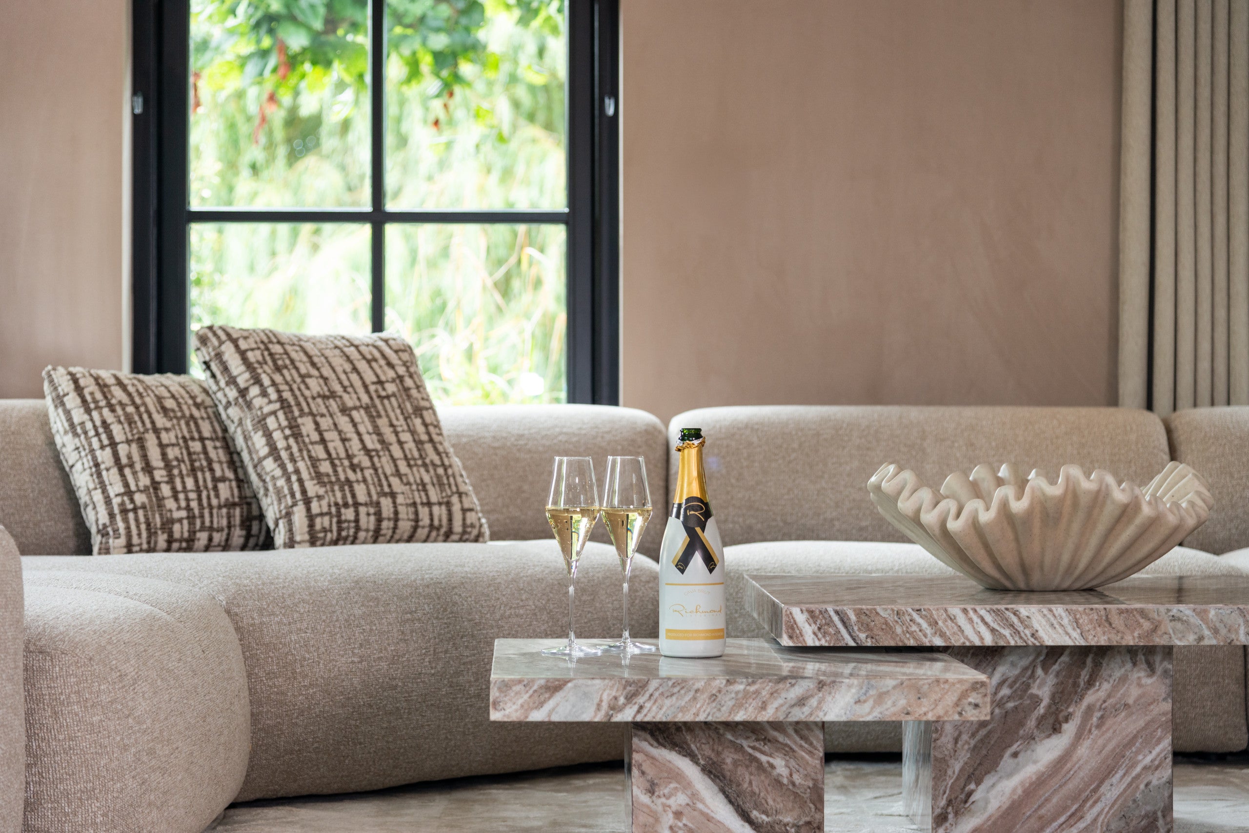 Richmond Interiors Couchtisch Rashford Blush beige (Set of 2)