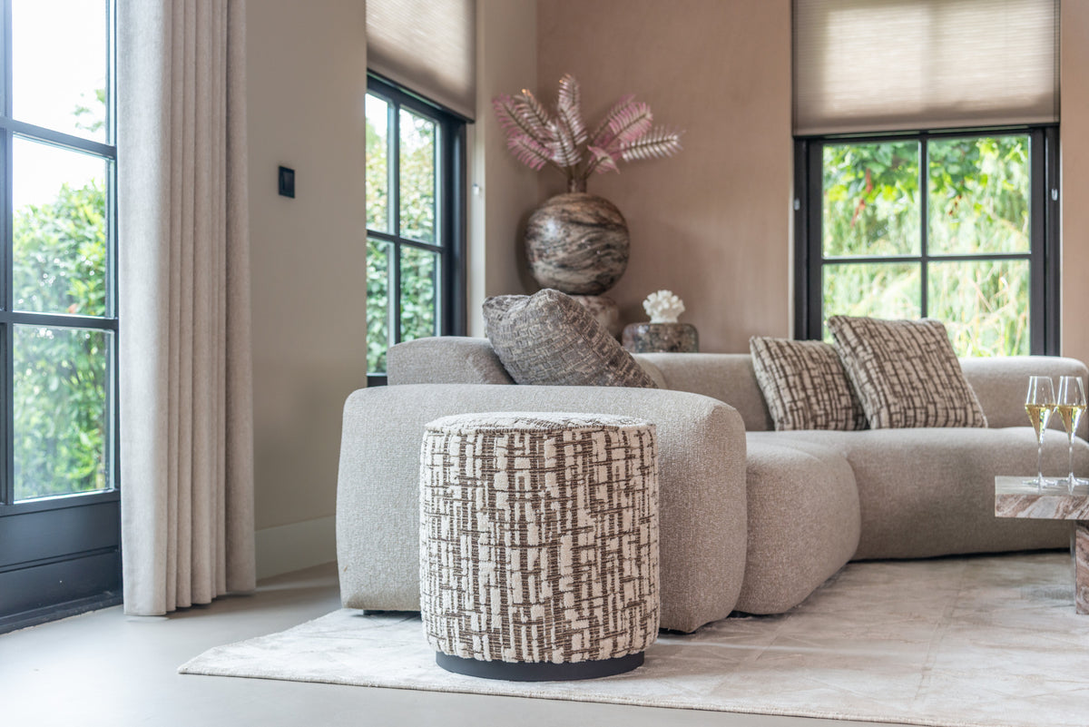 Richmond Interiors Hocker &amp; Fußbank Lexie terra 45Ø