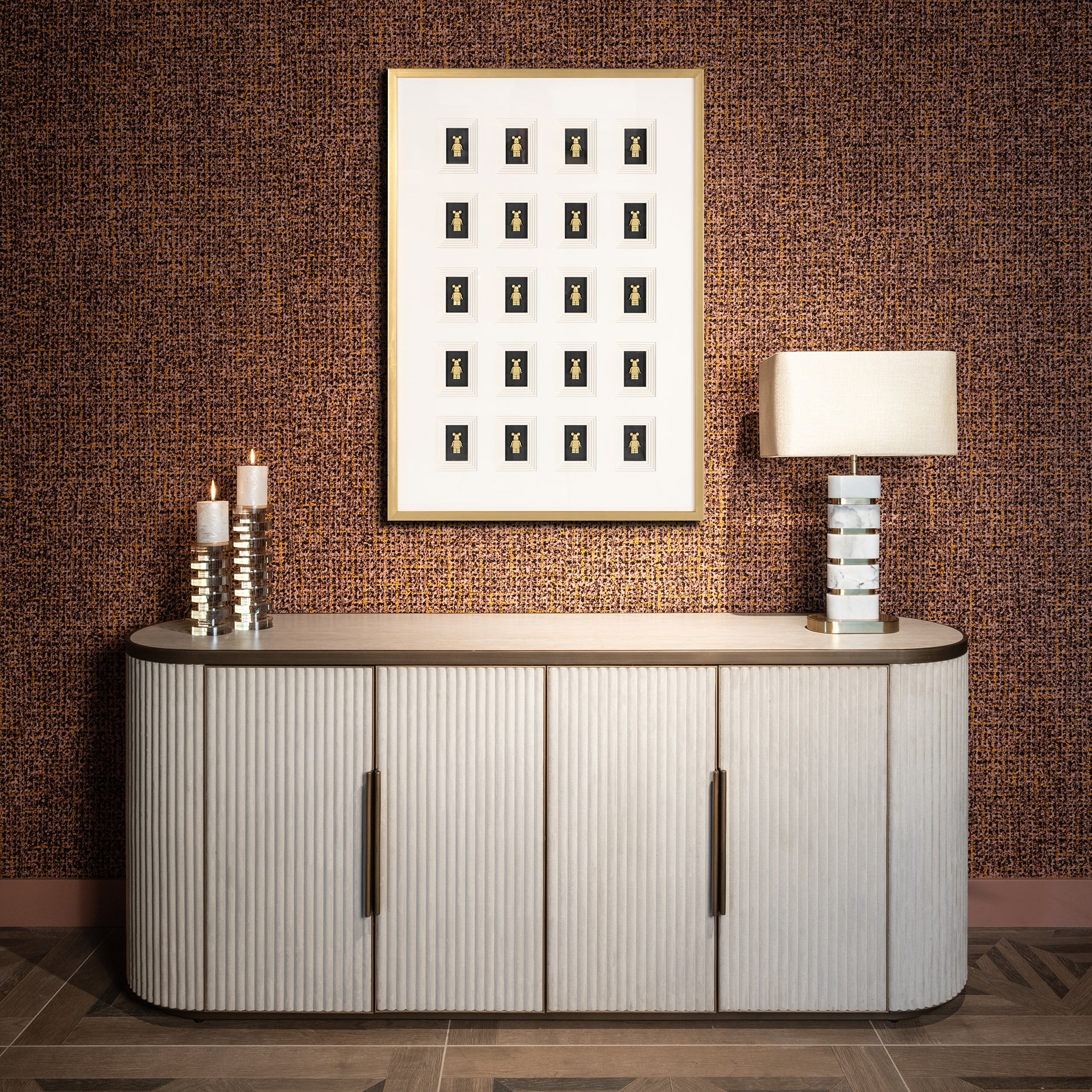 Richmond Interiors Tischlampe Lenore inkl. Lampenschirm (Gold) Tischlampe Richmond Interiors