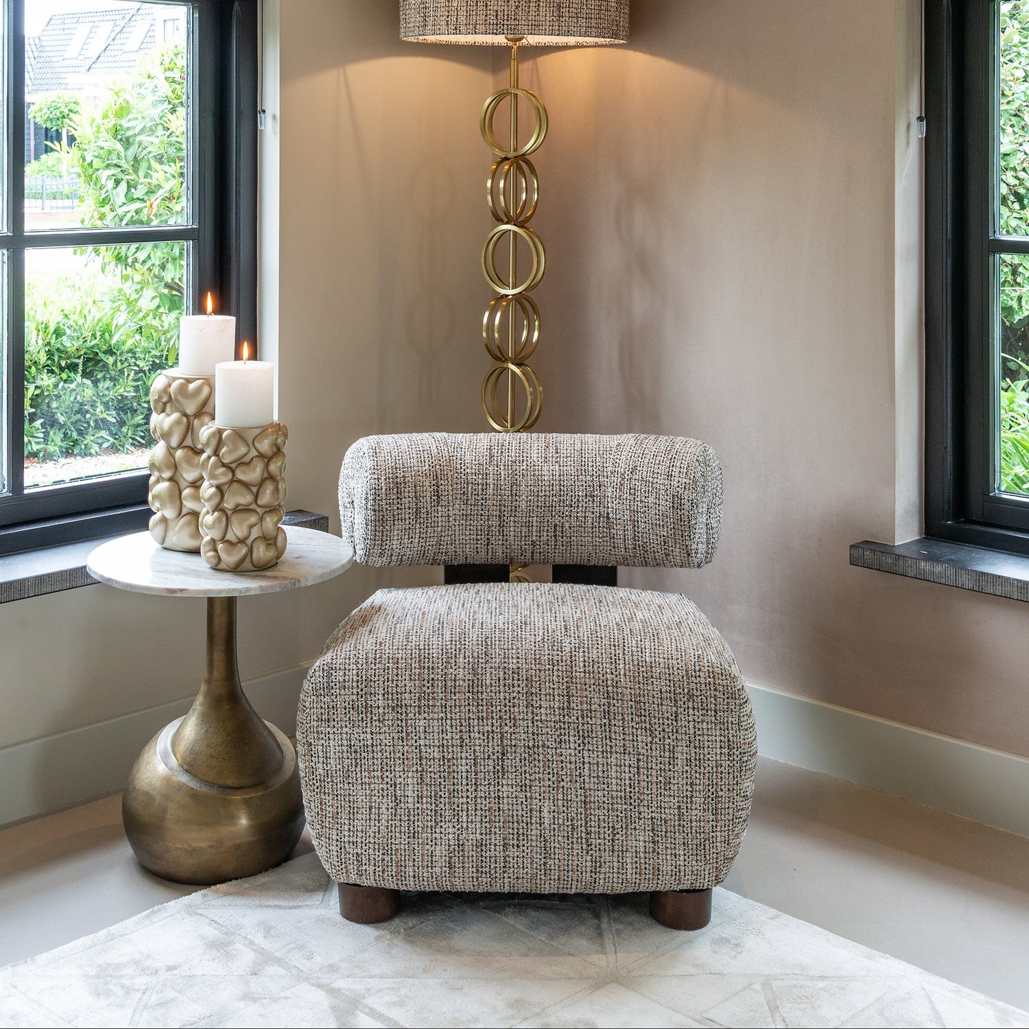 Richmond Interiors Beistelltisch Sia – Brushed Gold Beistelltisch rund Richmond Interiors